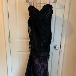 Purple and black lace mermaid style gown size 16 NWT